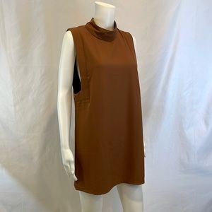 TOBI Brown Sleeveless, High Neck Dress- small